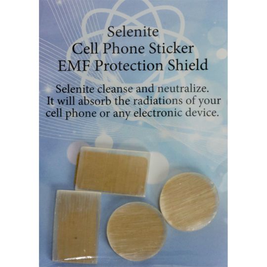 Selenite EMF Protection Shields - Cell Phone & Tablets - Stone Sticker Set for Cell Phone