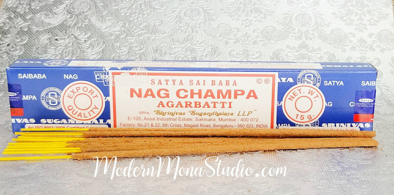 Satya Nag Champa Sai Baba - Original Blue Box Incense Sticks (15 Gram Box)