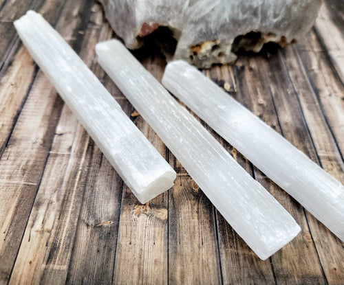 6" inch - Long Selenite Wands, Selenite Energy Clearing, Selenite Stick, Selenite, Gypsum Wands