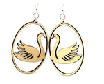 Swan in Oval Earrings # 1060 - ModernMonaStudio