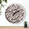 Uniquely You Wall Clock, Pink Zebra Striped Print - ModernMonaStudio