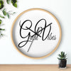 Uniquely You Wall Clock, Great Vibes Black and White Print - ModernMonaStudio
