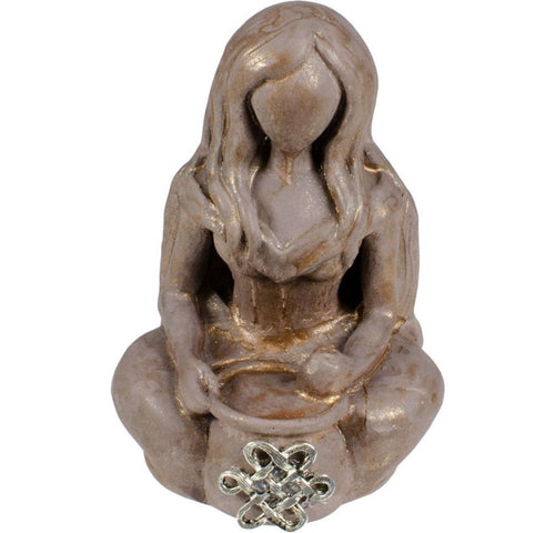 Cerridwen Goddess Figurine Sitting Statue (Gypsum Cement) - ModernMonaStudio