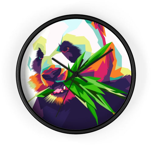Uniquely You Decorative Wall Clock, Colorful Pop Art Panda - ModernMonaStudio