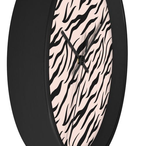 Uniquely You Wall Clock, Pink Zebra Striped Print - ModernMonaStudio