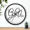 Uniquely You Wall Clock, Great Vibes Black and White Print - ModernMonaStudio