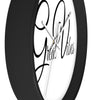 Uniquely You Wall Clock, Great Vibes Black and White Print - ModernMonaStudio