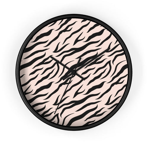 Uniquely You Wall Clock, Pink Zebra Striped Print - ModernMonaStudio