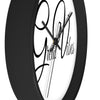 Uniquely You Wall Clock, Great Vibes Black and White Print - ModernMonaStudio