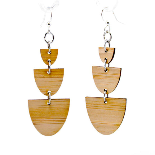 Stacked Half Stone Bamboo Earrings #990 - ModernMonaStudio