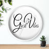Uniquely You Wall Clock, Great Vibes Black and White Print - ModernMonaStudio