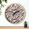 Uniquely You Wall Clock, Pink Zebra Striped Print - ModernMonaStudio