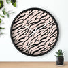 Uniquely You Wall Clock, Pink Zebra Striped Print - ModernMonaStudio