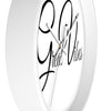 Uniquely You Wall Clock, Great Vibes Black and White Print - ModernMonaStudio