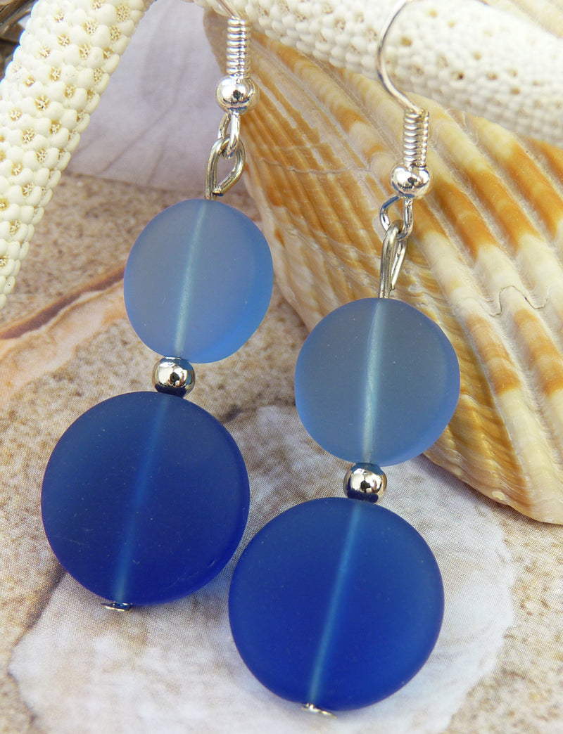 Color Drop Beach Glass Earrings - ModernMonaStudio