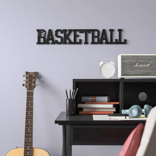 Basketball Word - Metal Wall Art - ModernMonaStudio