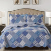 Jennifer 3 Piece Quilt Set - Blue - ModernMonaStudio