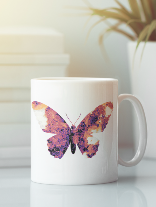 Butterfly With Iron Wings Pop Art Coffee Mug - ModernMonaStudio