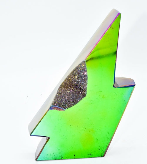 Neon Green Agate Druzy Lightning Bolt! - ModernMonaStudio