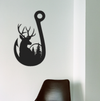 Deer Fishing Hook - Metal Wall Art - ModernMonaStudio