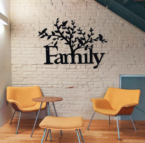 Family Tree - Metal Wall Art - ModernMonaStudio