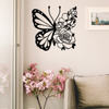 Floral Butterfly - Metal Wall Art - ModernMonaStudio
