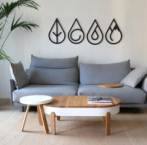 Four Elements Round - Metal Wall Art - ModernMonaStudio