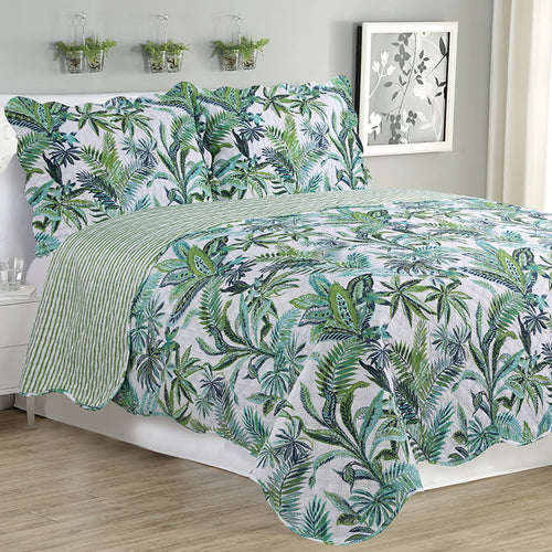 Melissa - 3 Piece Quilt Set - Jungle Green - ModernMonaStudio