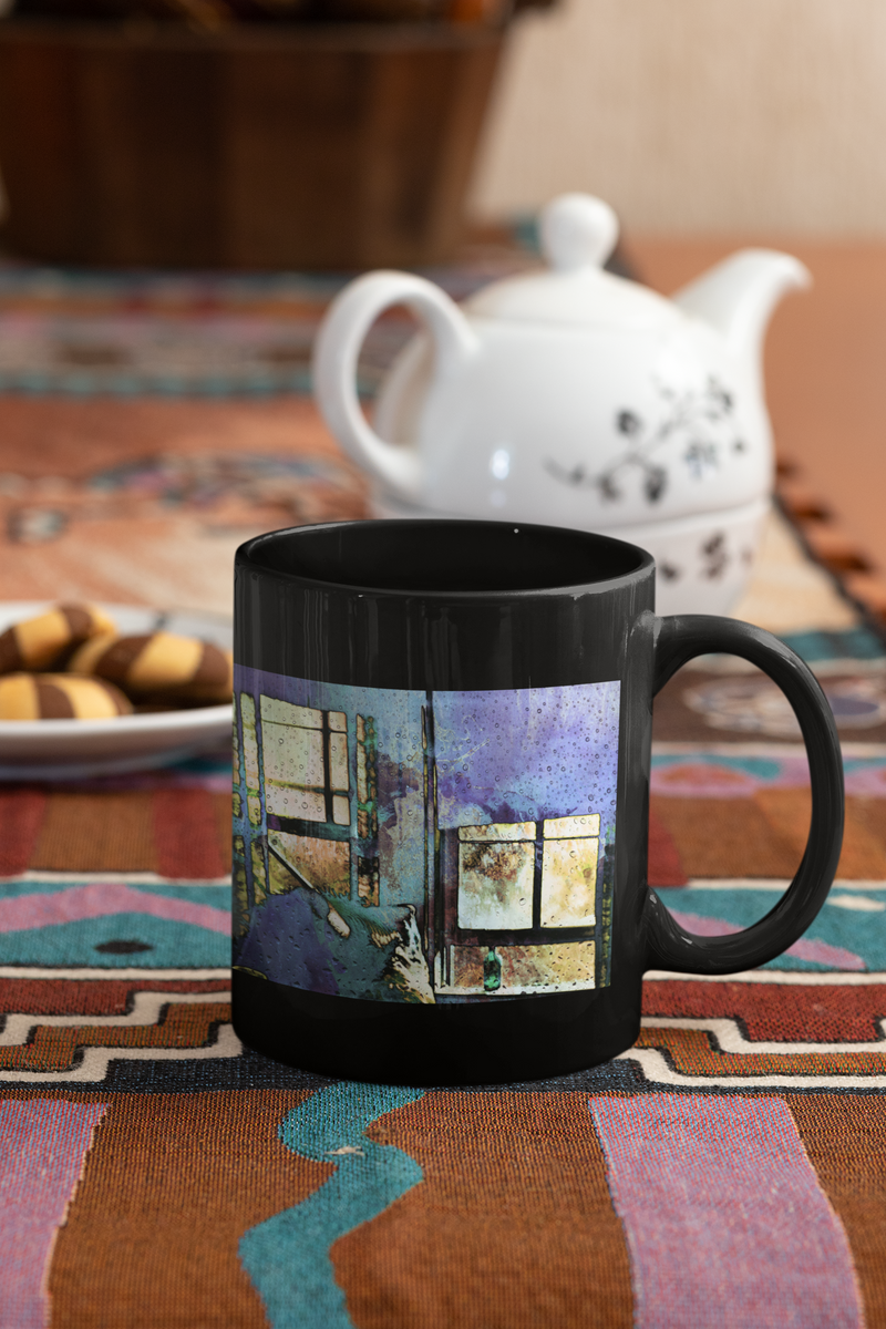 Hat and Glass Bottle Abstract Pop Art Coffee Mug - ModernMonaStudio