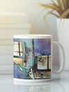 Hat and Glass Bottle Abstract Pop Art Coffee Mug - ModernMonaStudio