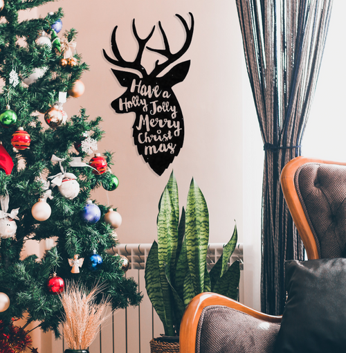Have a Holly Jolly Xmas - Metal Wall Art - ModernMonaStudio