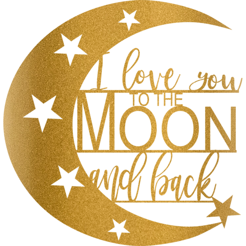 I Love You To The Moon And Back - Metal Wall Art - ModernMonaStudio