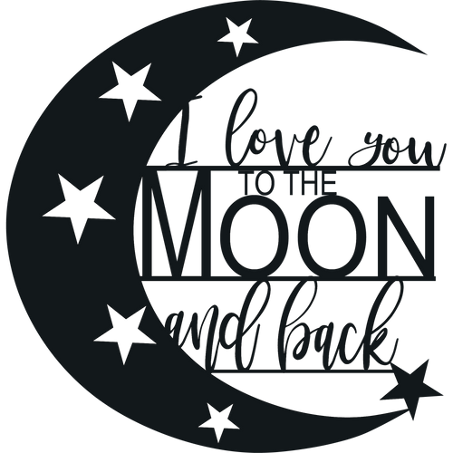 I Love You To The Moon And Back - Metal Wall Art - ModernMonaStudio