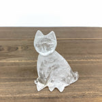 Clear Quartz Cat Statues - ModernMonaStudio