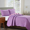 Sherry - 3 Piece - Solid Reversible Quilt Set - Lilac - ModernMonaStudio