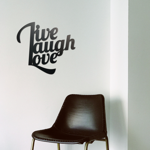 Live Laugh Love - Metal Wall Art - ModernMonaStudio