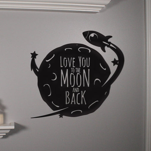 Moon and Back - Rocket - Metal Wall Art/Decor - ModernMonaStudio
