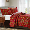 Jennifer 3 Piece Quilt Set - Red - ModernMonaStudio