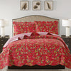 Jennifer 3 Piece Quilt Set - Red - ModernMonaStudio
