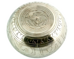 Lord Buddha Silver White Tibetan Meditation Singing Bowl - 6"D - ModernMonaStudio