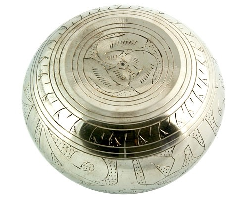 Lord Buddha Silver White Tibetan Meditation Singing Bowl - 6"D - ModernMonaStudio