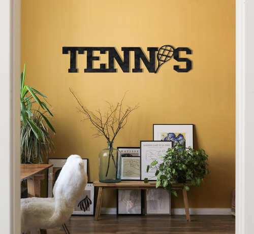Tennis Word - Metal Wall Art - ModernMonaStudio