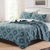 Juliet 3 Piece Quilt Set - Navy Lotus - ModernMonaStudio