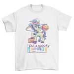 Witch Unicorn Halloween w/ quote I PUT A SPOOKY RAINBOW SPELL ON YOU - ModernMonaStudio