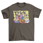 Girl in fairy costume halloween and jack o lantern w/ quote "Trick or - ModernMonaStudio