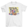 Girl in fairy costume halloween and jack o lantern w/ quote "Trick or - ModernMonaStudio