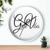 Uniquely You Wall Clock, Great Vibes Black and White Print - ModernMonaStudio