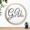 Uniquely You Wall Clock, Great Vibes Black and White Print - ModernMonaStudio