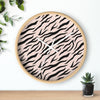 Uniquely You Wall Clock, Pink Zebra Striped Print - ModernMonaStudio