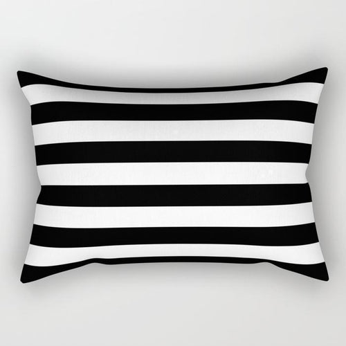 Black Lines Rectangle Pillow - ModernMonaStudio